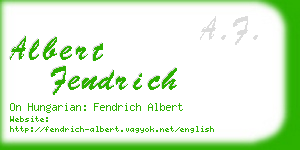 albert fendrich business card